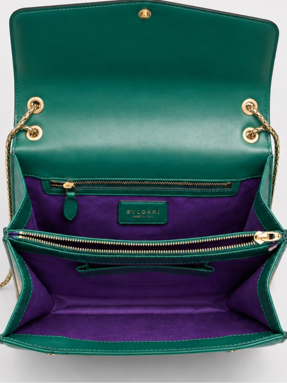Bvlgari Serpenti Forever Medium Shoulder Bag Emerald Green Calf Leather - Picture 5 of 11